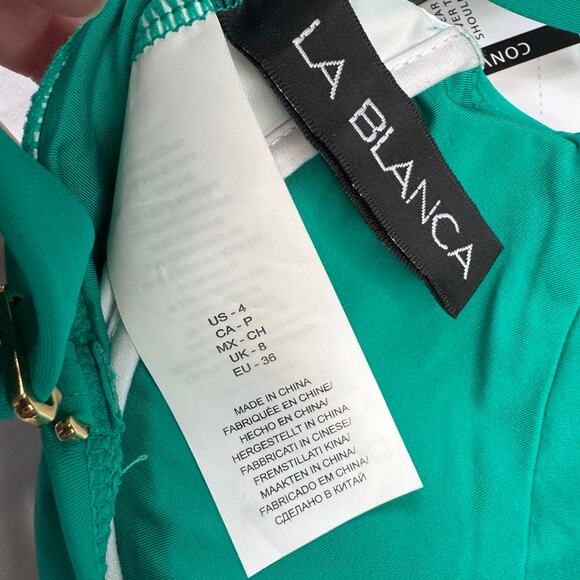 La Blanca Island Goddess Underwire Twist Bikini Top in Emerald NWT Size 4 - Picture 8 of 9